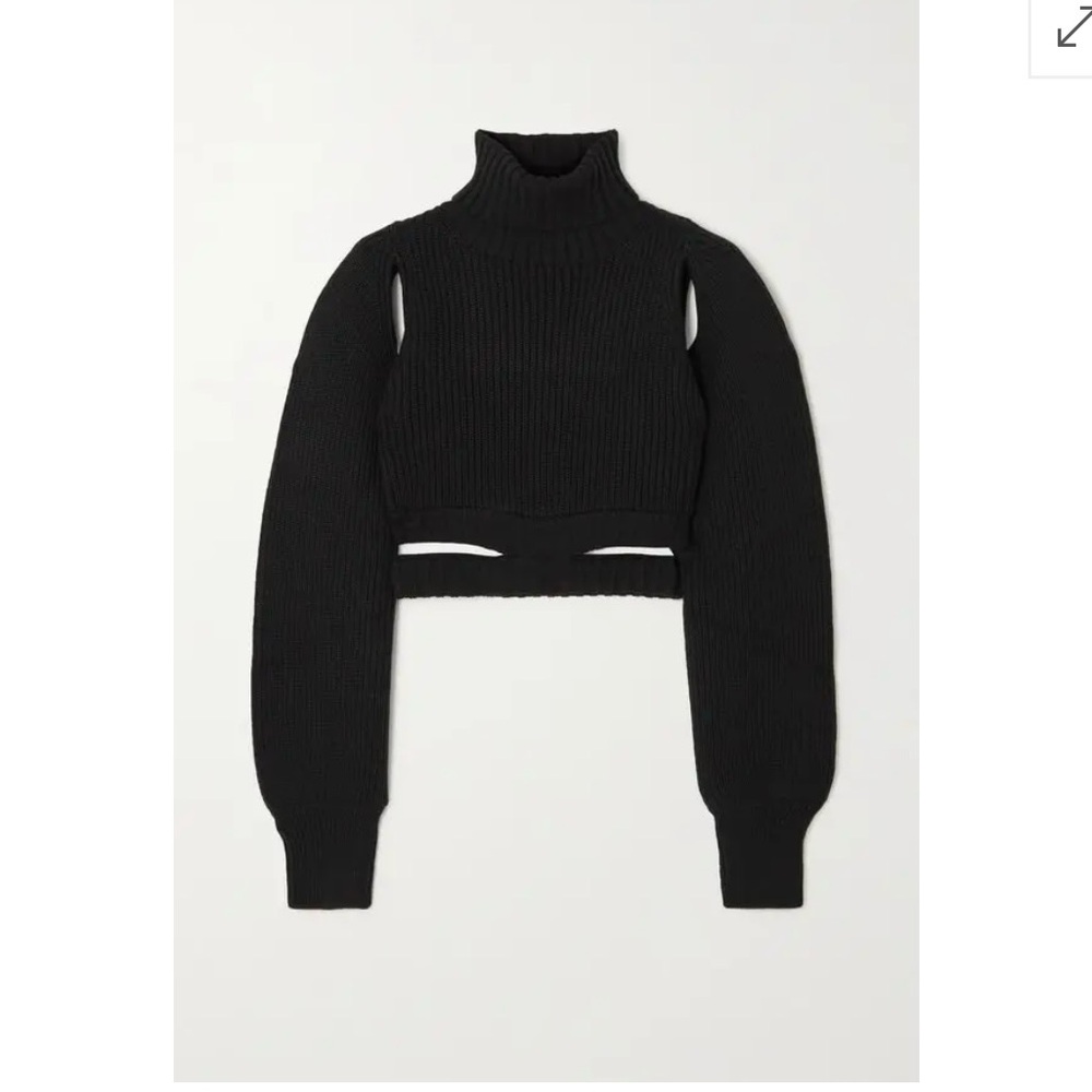 Black Ribbed Knit Sweater